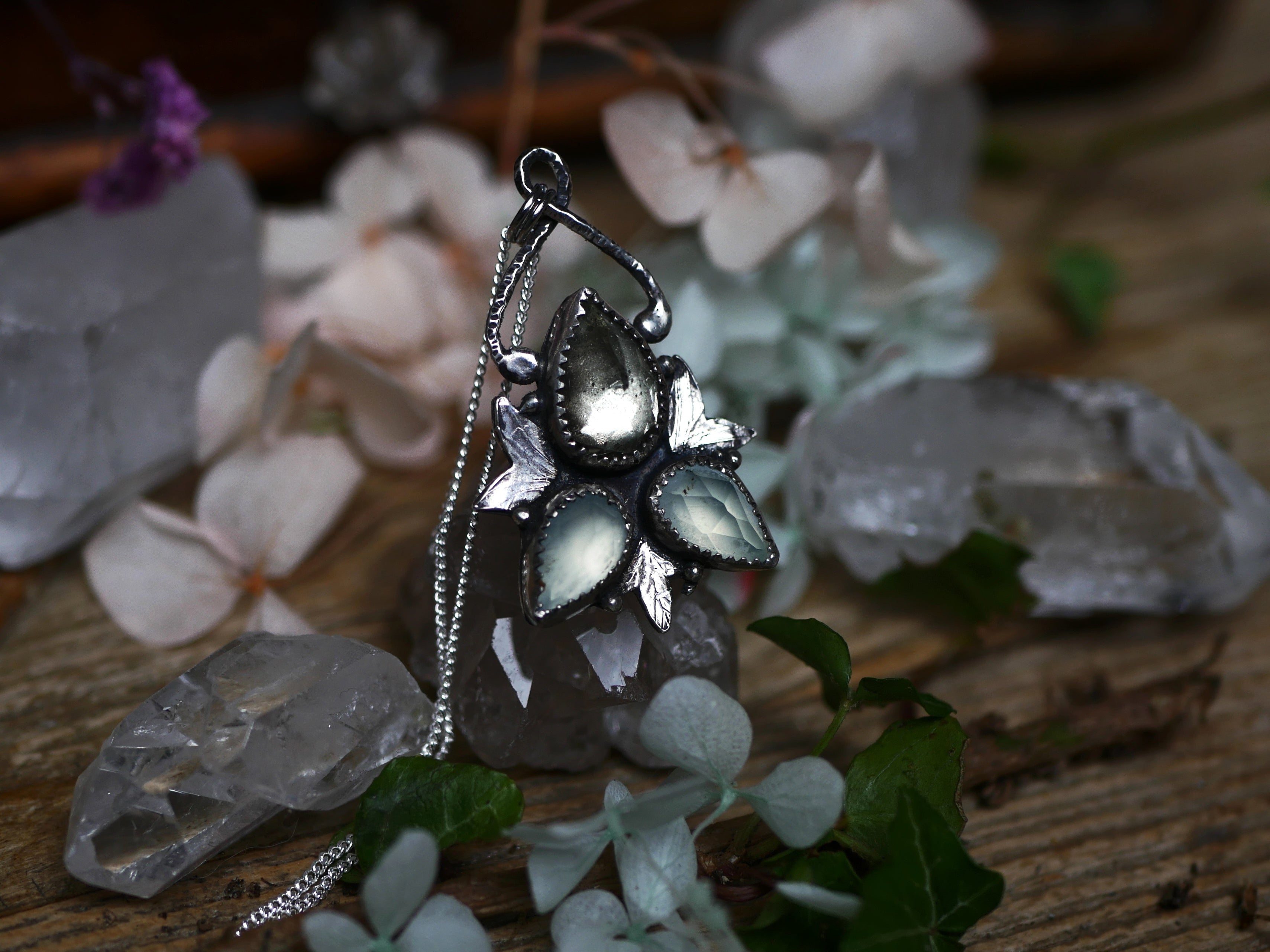 Collier Métamorphoses - Prasiolite & Calcédoines - Argent 925