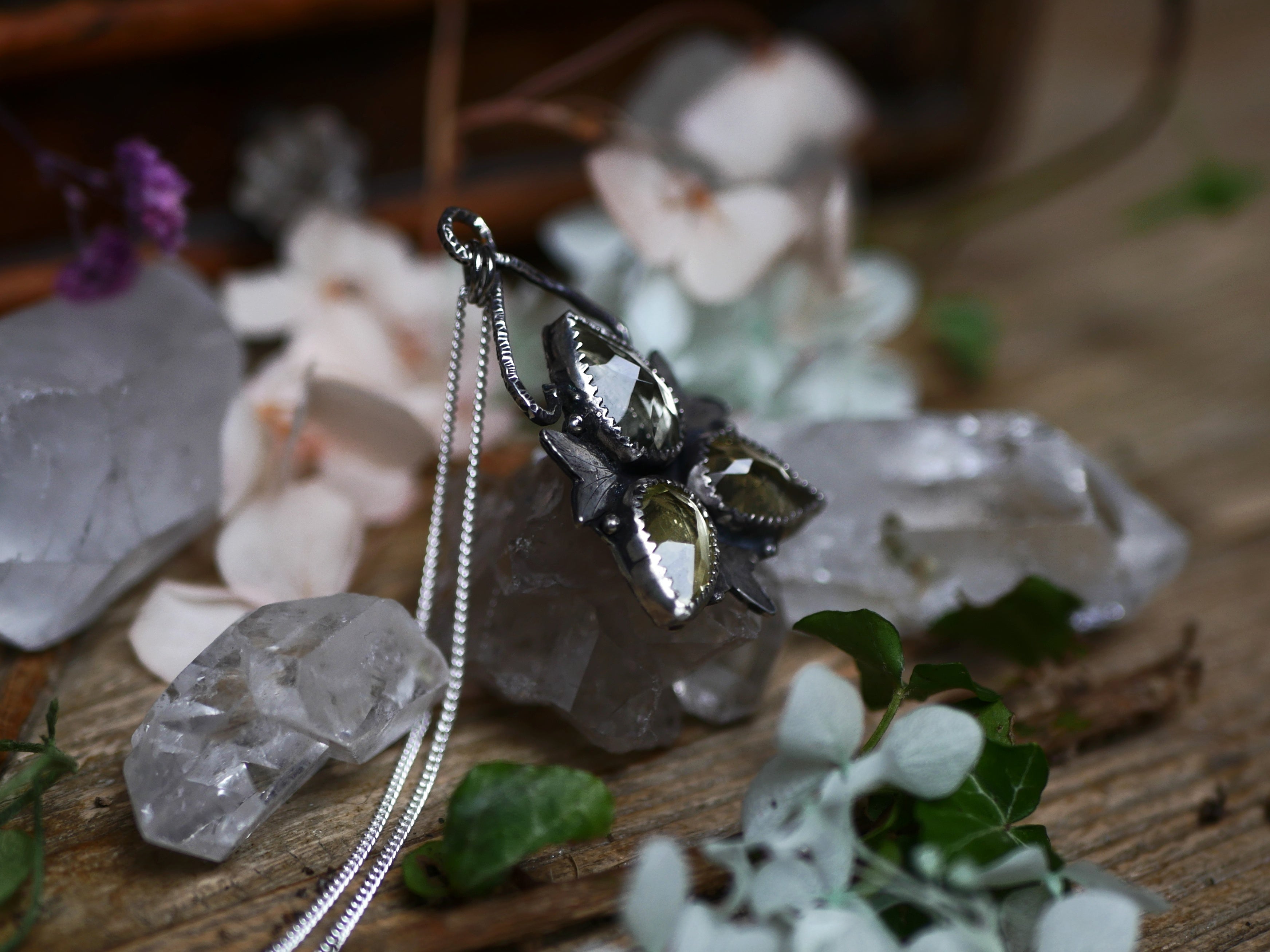 Collier Métamorphoses - Prasiolite & Quartz citron - Argent 925