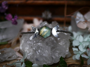 Jonc Métamorphoses - Quartz rutile & Amazonite - Argent 925