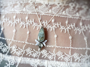 Collier Métamorphoses - Agate & Aigue marine mousse - Argent 925
