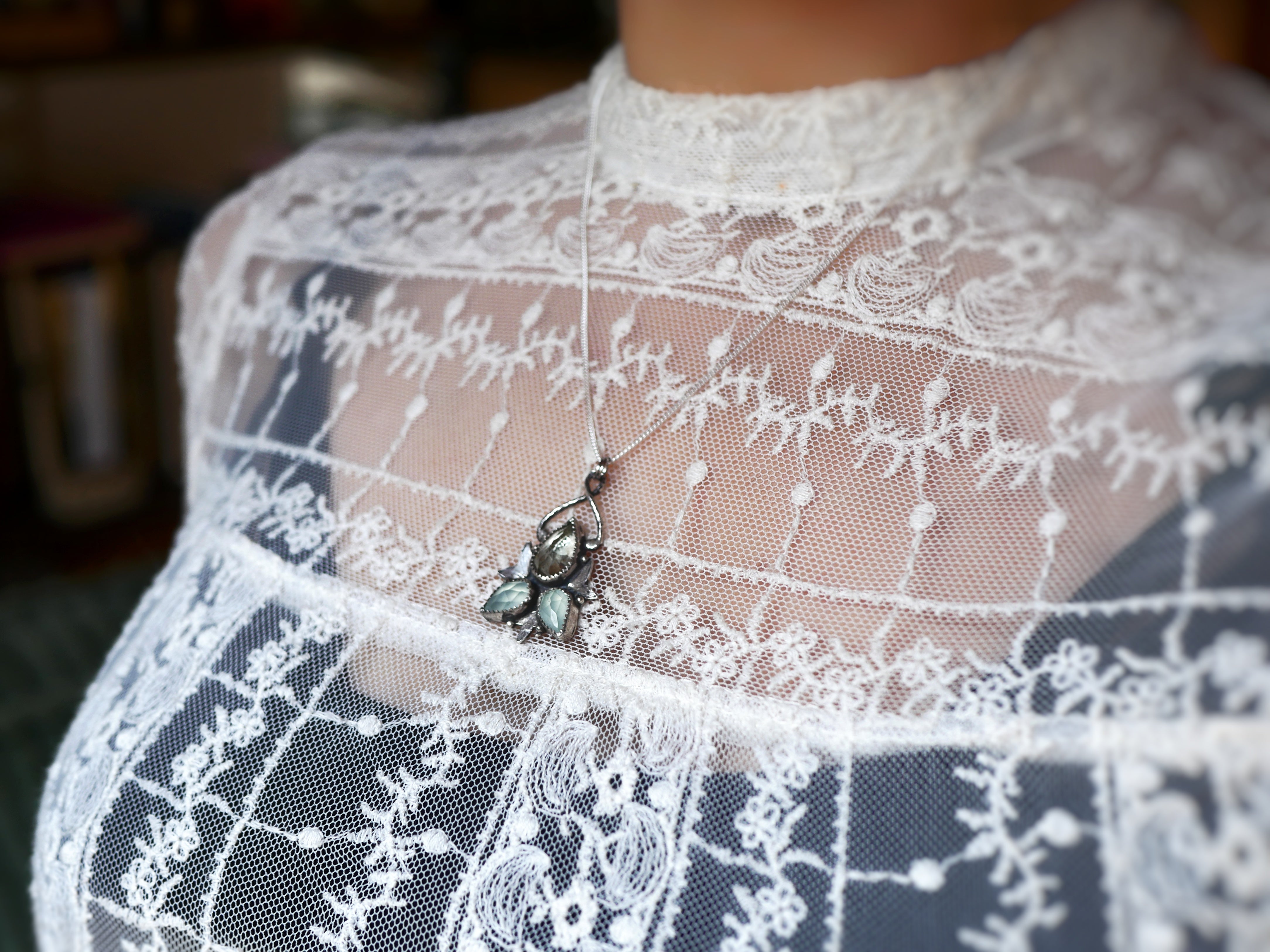 Collier Métamorphoses - Prasiolite & Calcédoines - Argent 925