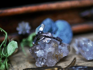 Bague Art Nouveau V - Calcédoine & Argent 925