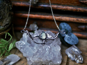 Collier Art Nouveau V - Calcédoine & Argent 925