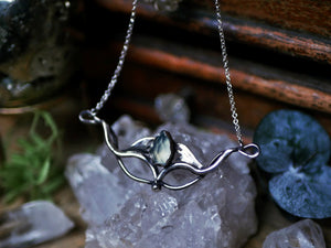 Collier Art Nouveau V - Calcédoine & Argent 925