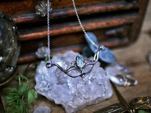 Collier Art Nouveau V - Calcédoine & Argent 925