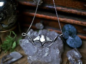 Collier Art Nouveau V - Calcédoine & Argent 925