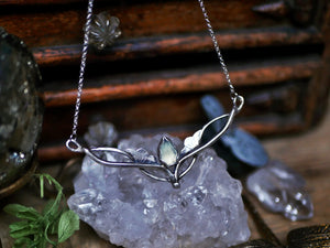Collier Art Nouveau VI - Calcédoine & Argent 925