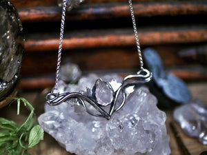 Collier Art Nouveau VI - Quartz rose & Argent 925