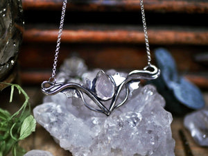 Collier Art Nouveau VI - Quartz rose & Argent 925