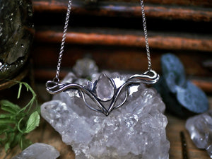 Collier Art Nouveau VI - Quartz rose & Argent 925