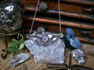 Collier Art Nouveau VI - Quartz rose & Argent 925