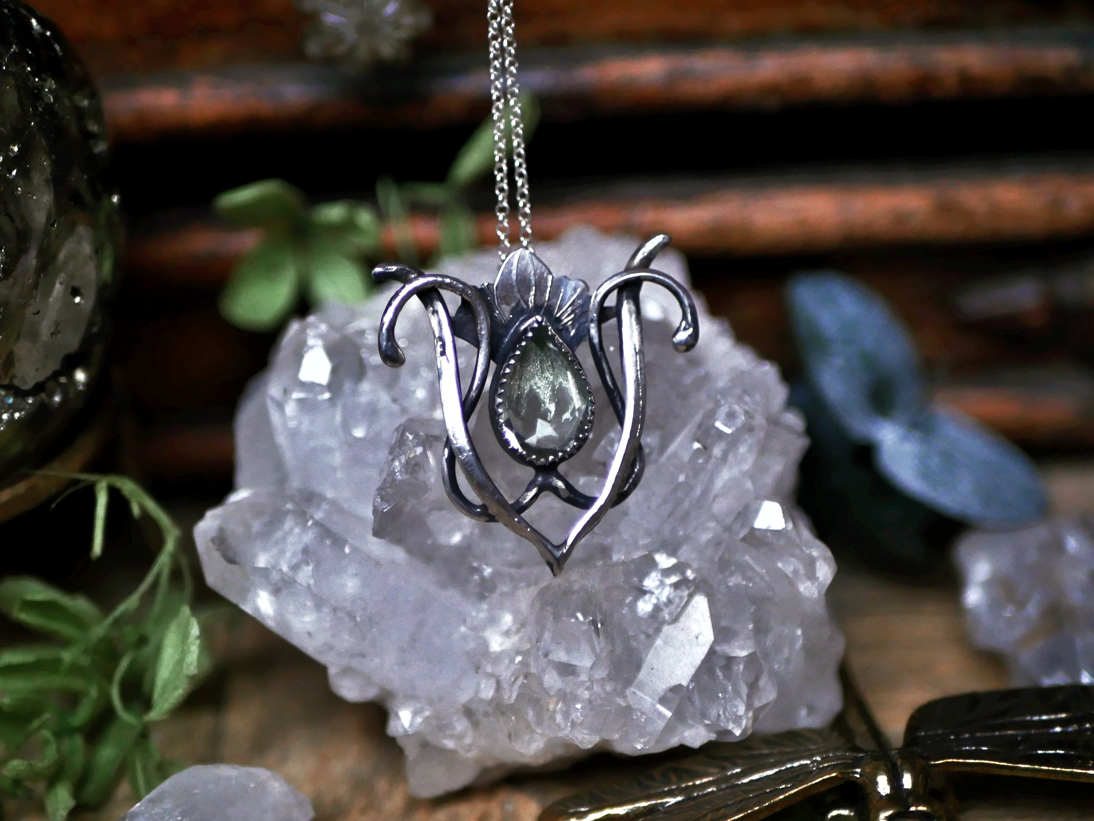 Collier Art Nouveau I - Prasiolite & Argent 925