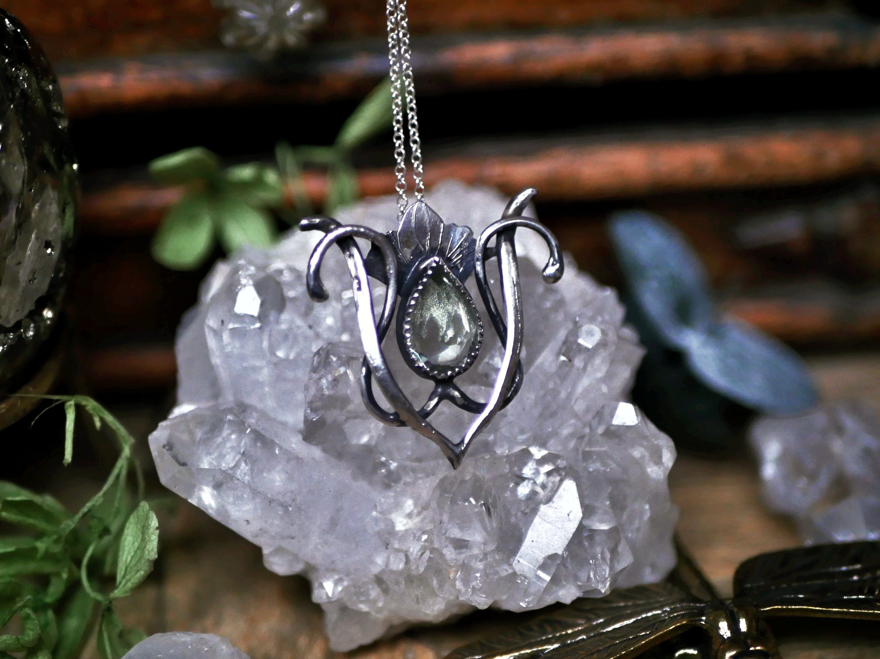 Collier Art Nouveau I - Prasiolite & Argent 925