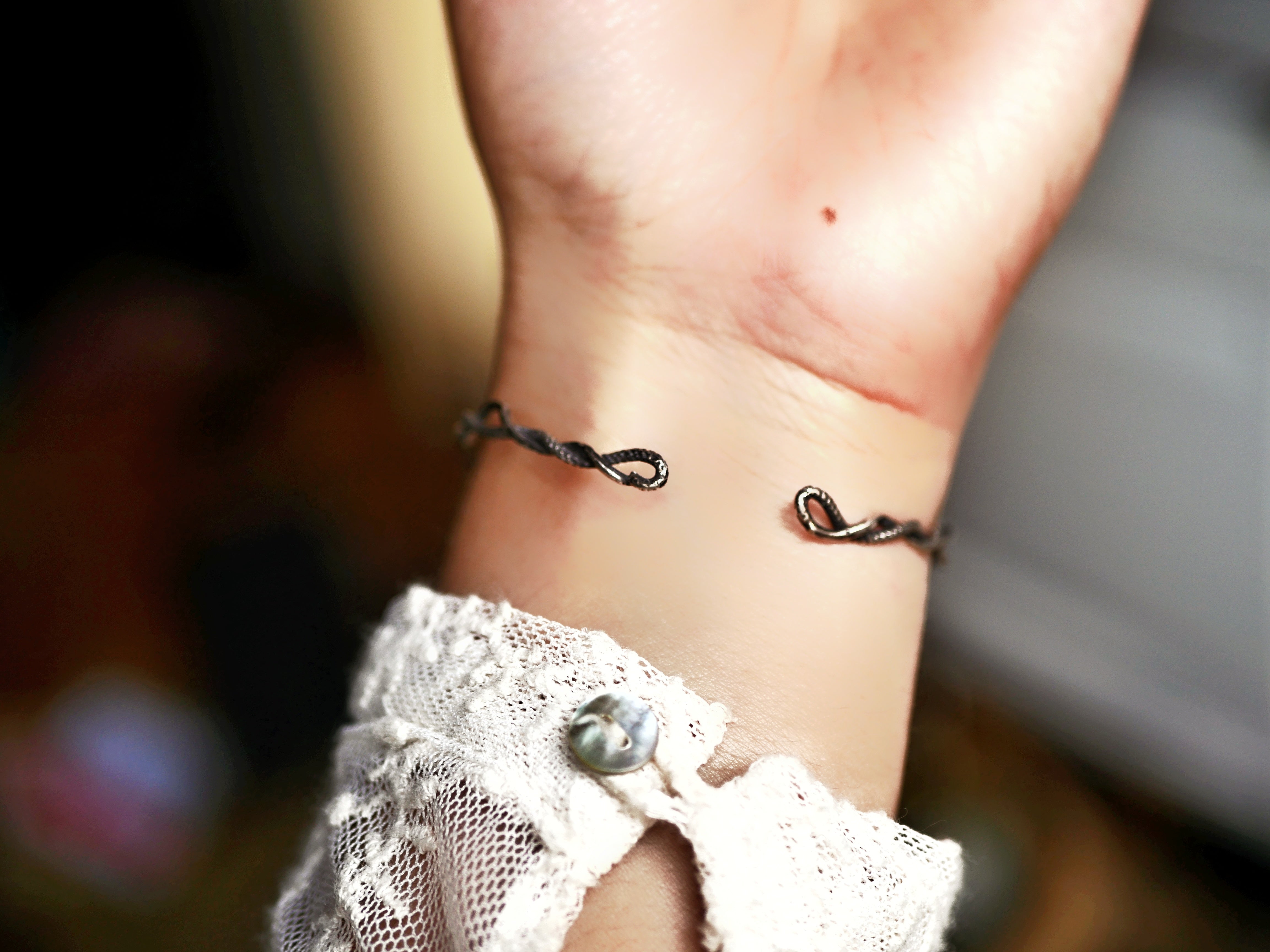 Bracelet Jonc Art Nouveau - Super Seven & Argent 925