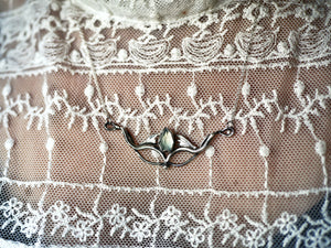 Collier Art Nouveau V - Calcédoine & Argent 925