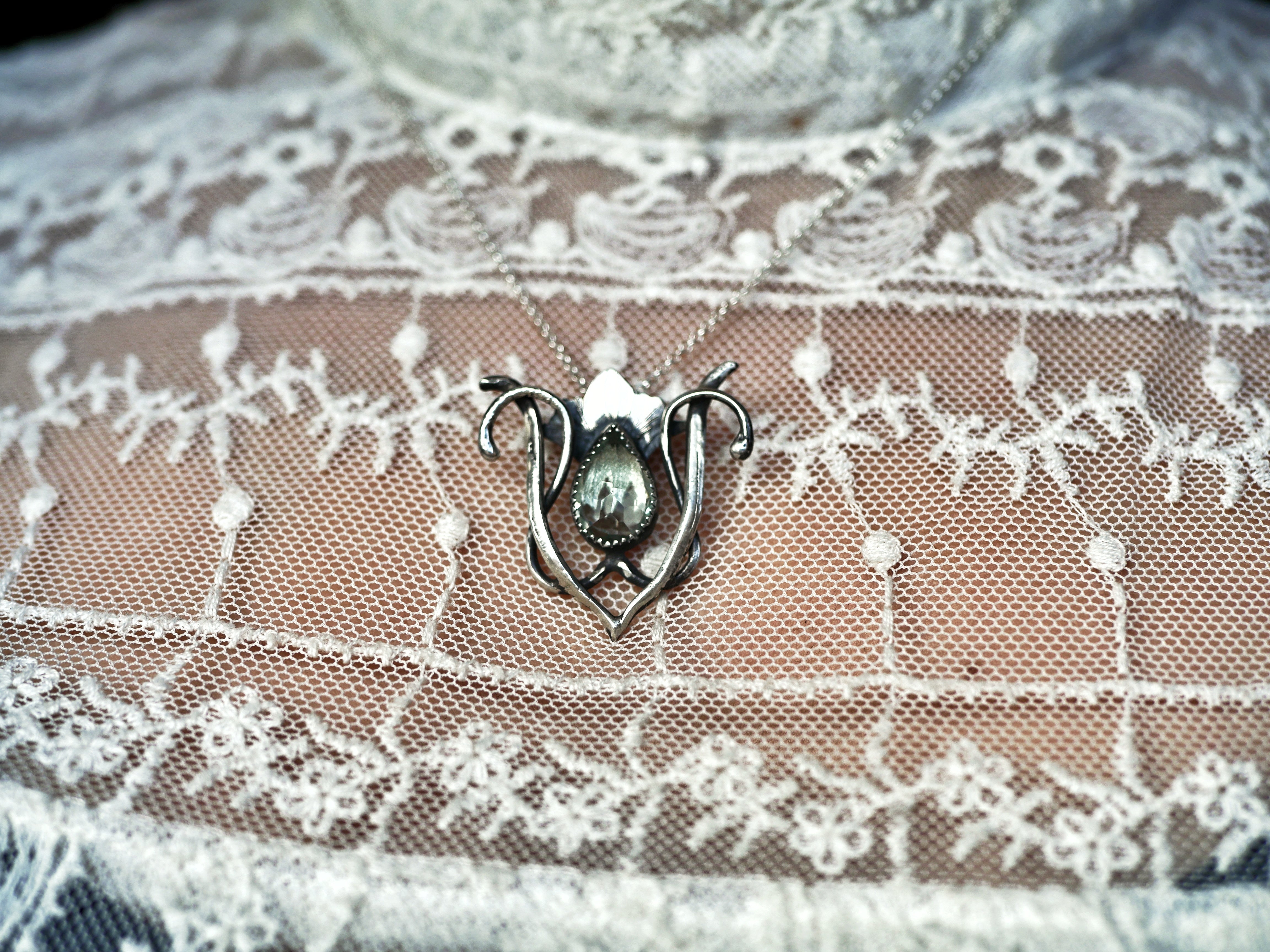 Collier Art Nouveau I - Prasiolite & Argent 925