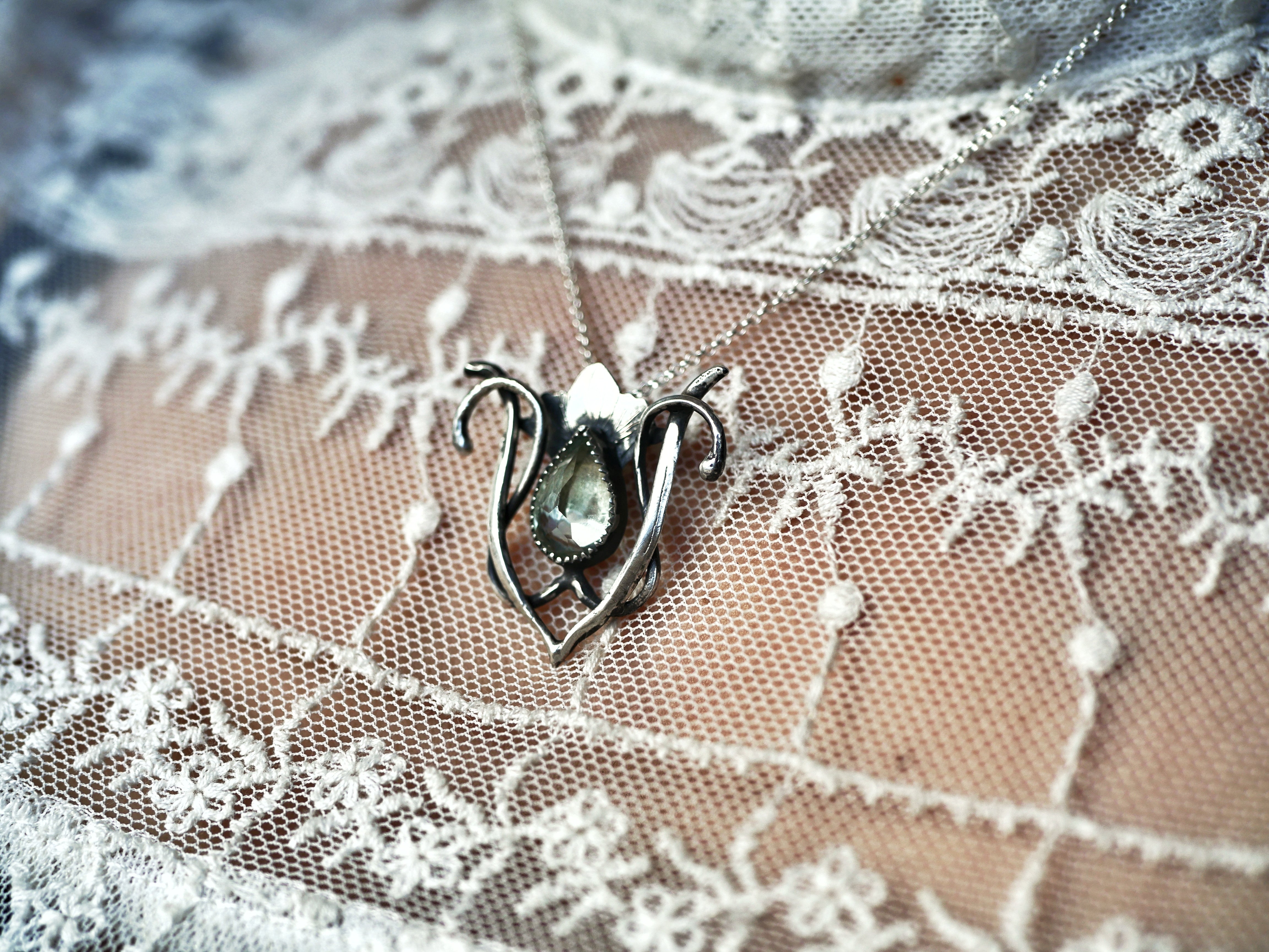 Collier Art Nouveau I - Prasiolite & Argent 925