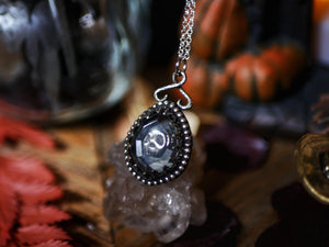 Collier Crâne - Quartz clair - Argent 925