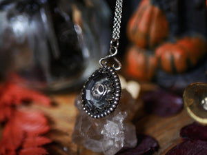 Collier Crâne - Quartz clair - Argent 925