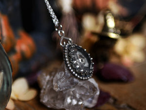 Collier Crâne - Quartz clair - Argent 925