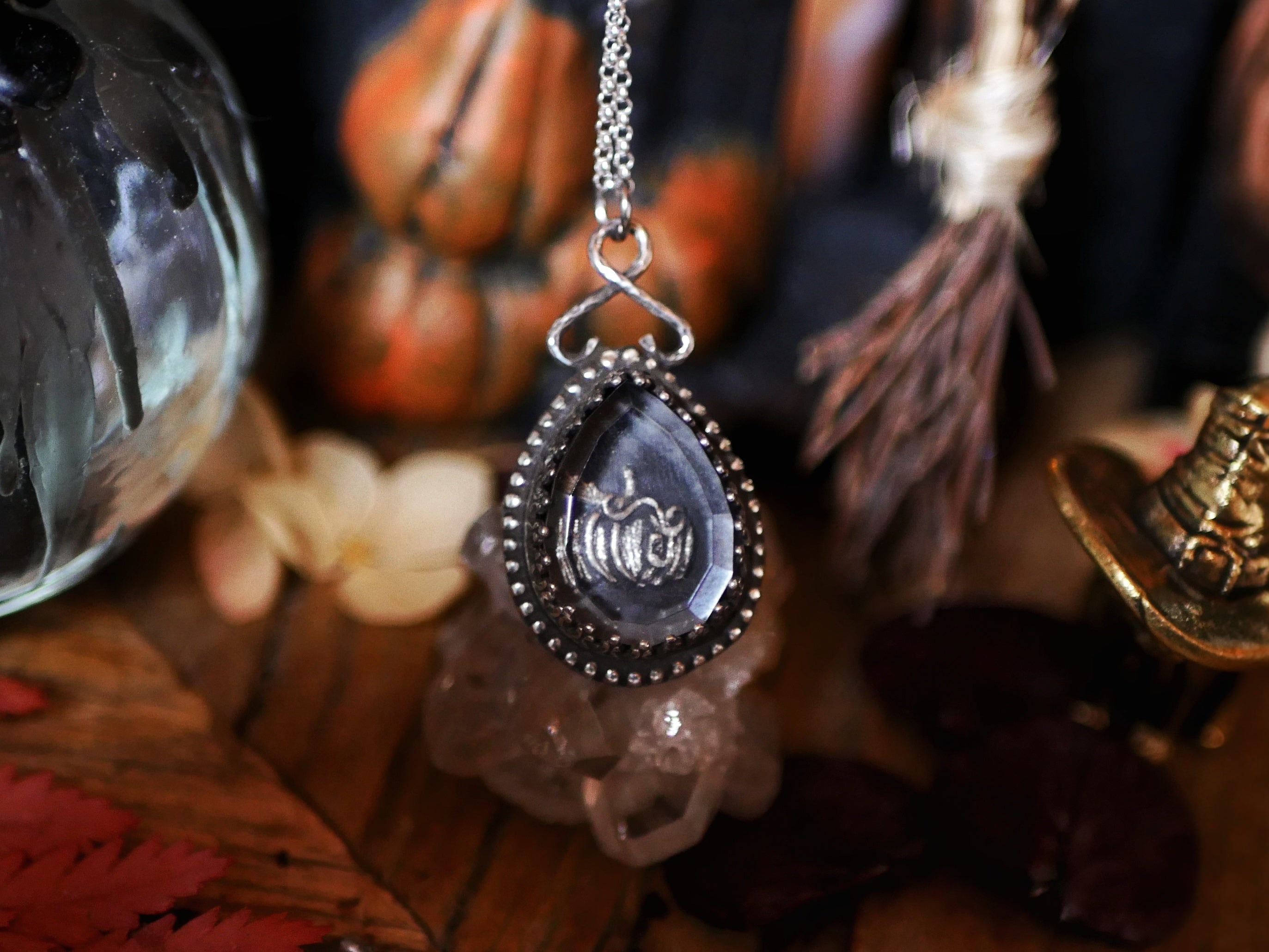 Collier Citrouille - Quartz clair - Argent 925