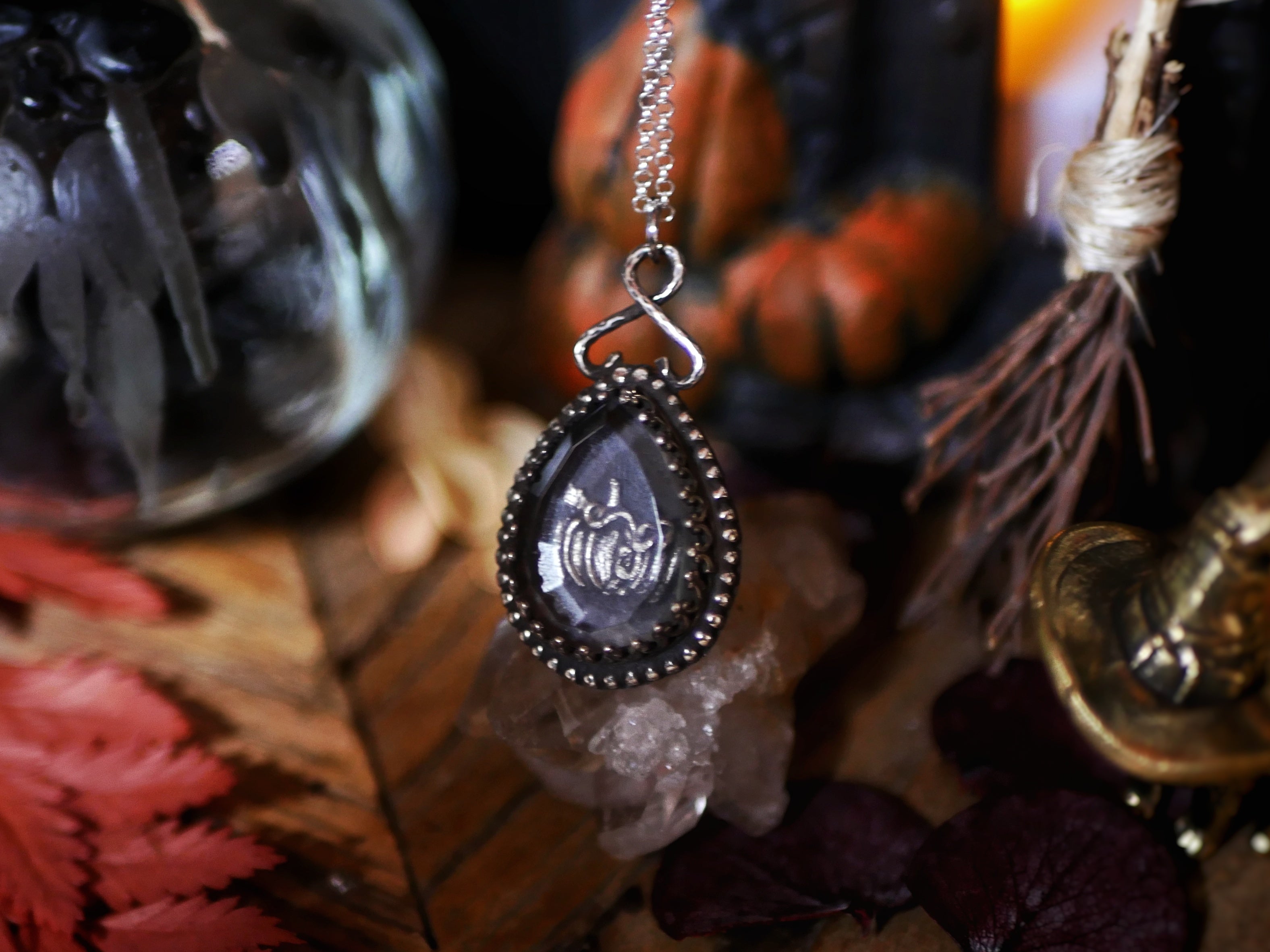 Collier Citrouille - Quartz clair - Argent 925
