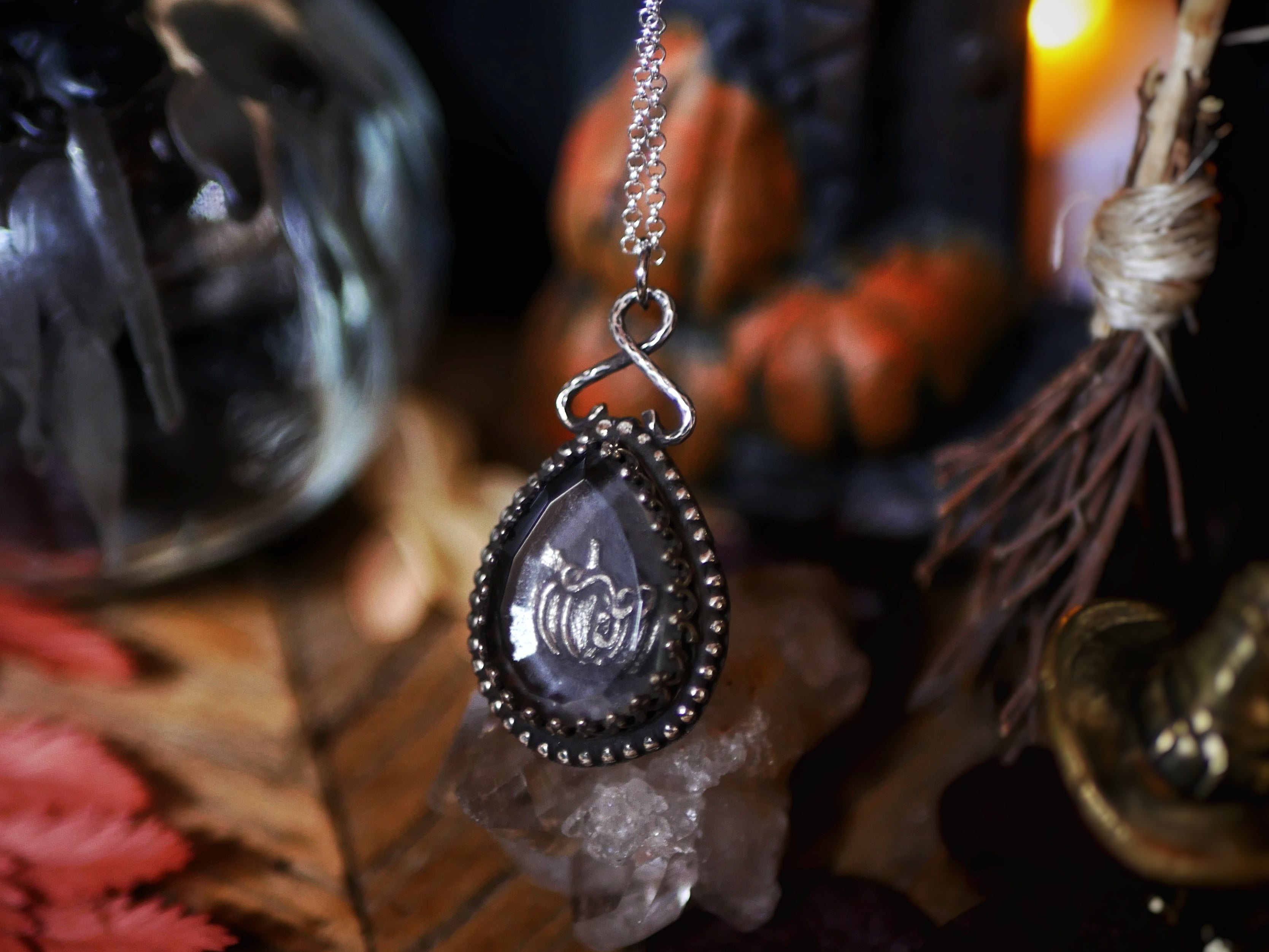Collier Citrouille - Quartz clair - Argent 925