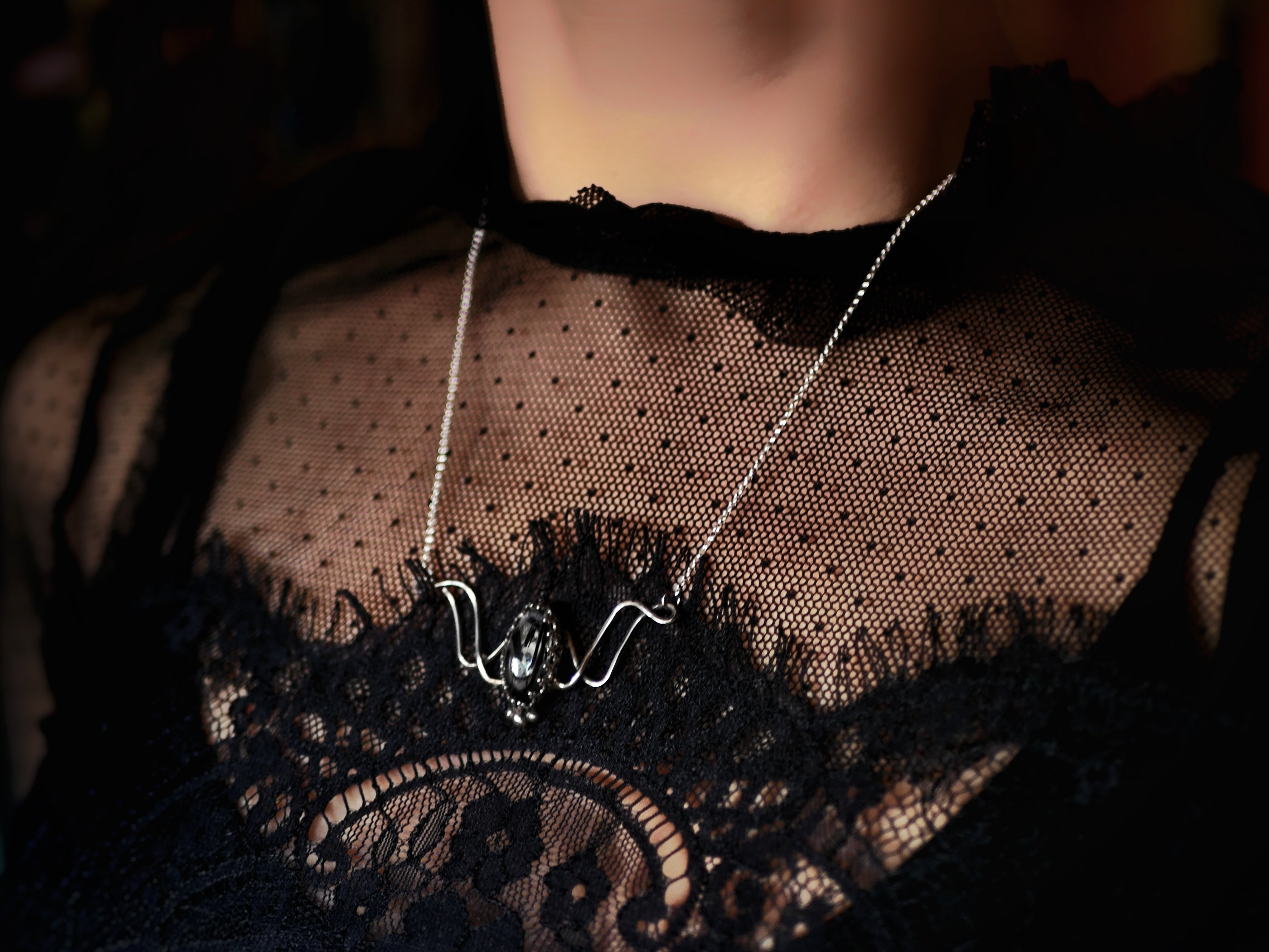 Collier Quartz Tourmaline Marquise - Argent 925