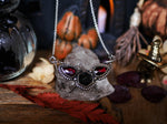 Charger l&#39;image dans la galerie, Collier Chauve Souris - Onyx Noir &amp; Grenats rouges  - Argent 925
