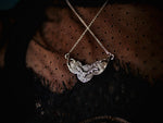 Charger l&#39;image dans la galerie, Collier Chauve Souris - Onyx Noir &amp; Grenats rouges  - Argent 925
