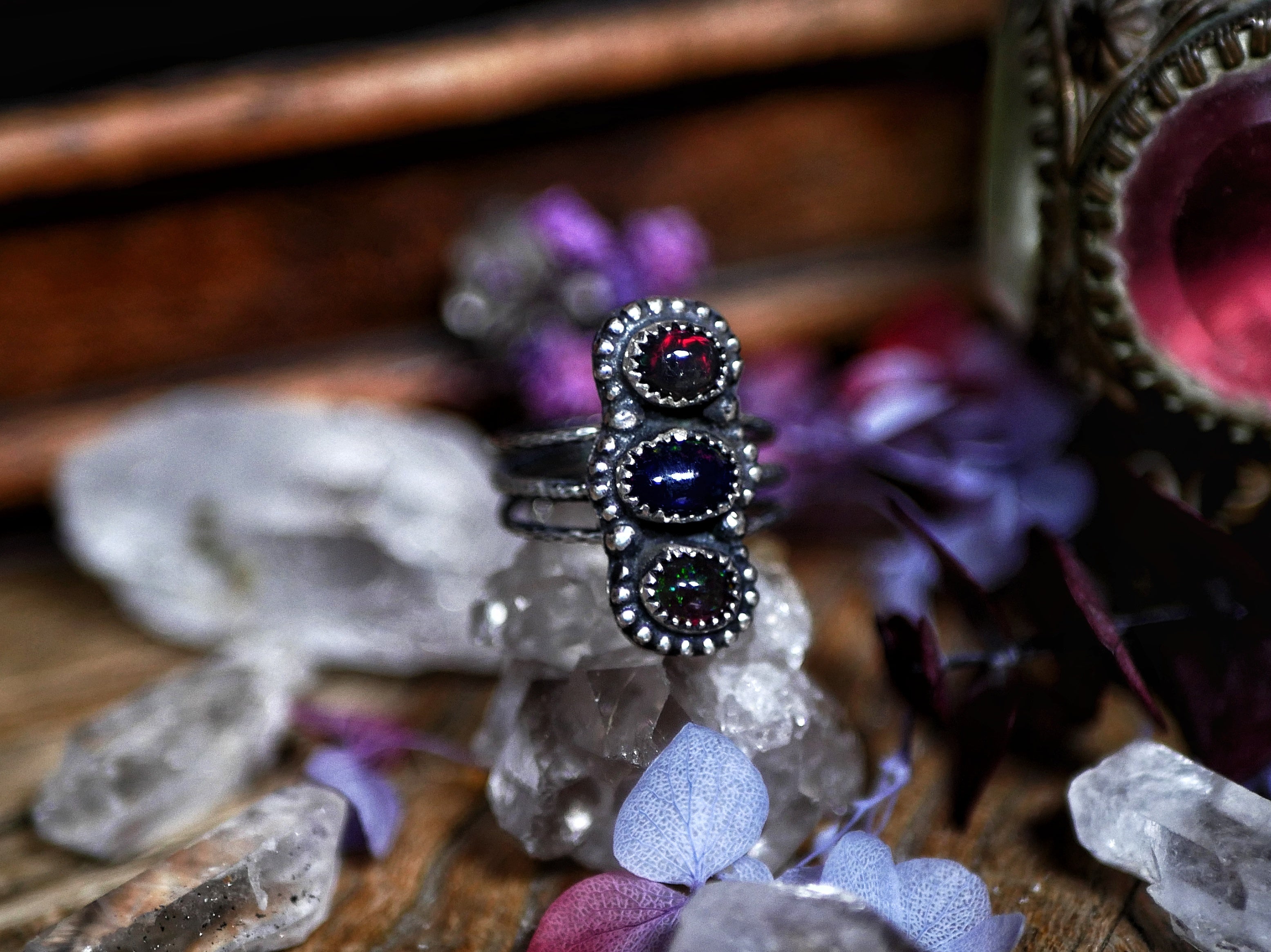 Bague Opale Noire II - Argent 925