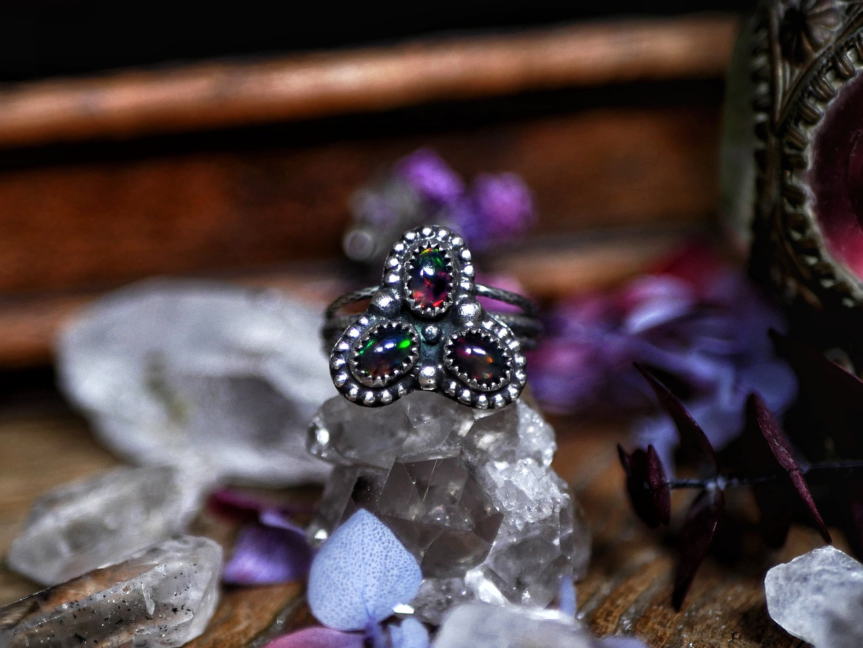 Bague Opale Noire I - Argent 925
