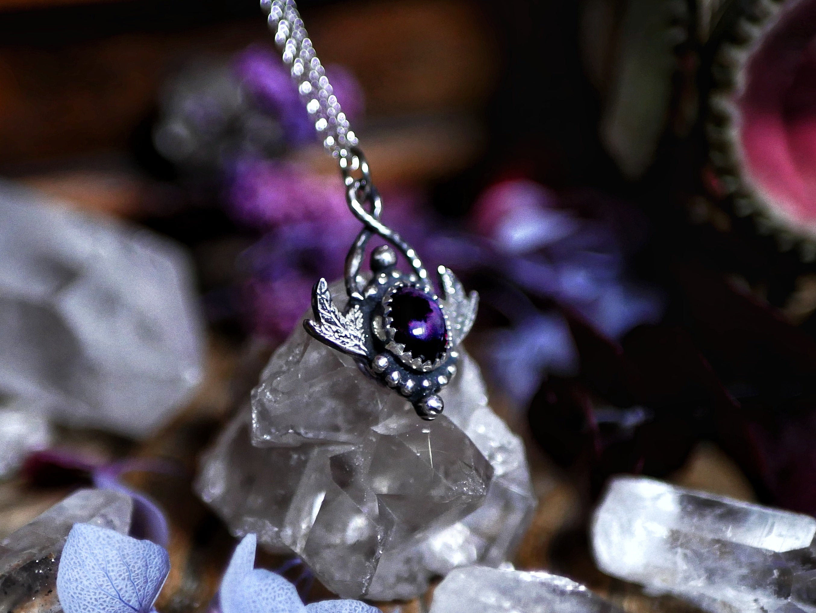Collier Opale Noire IV - Argent 925