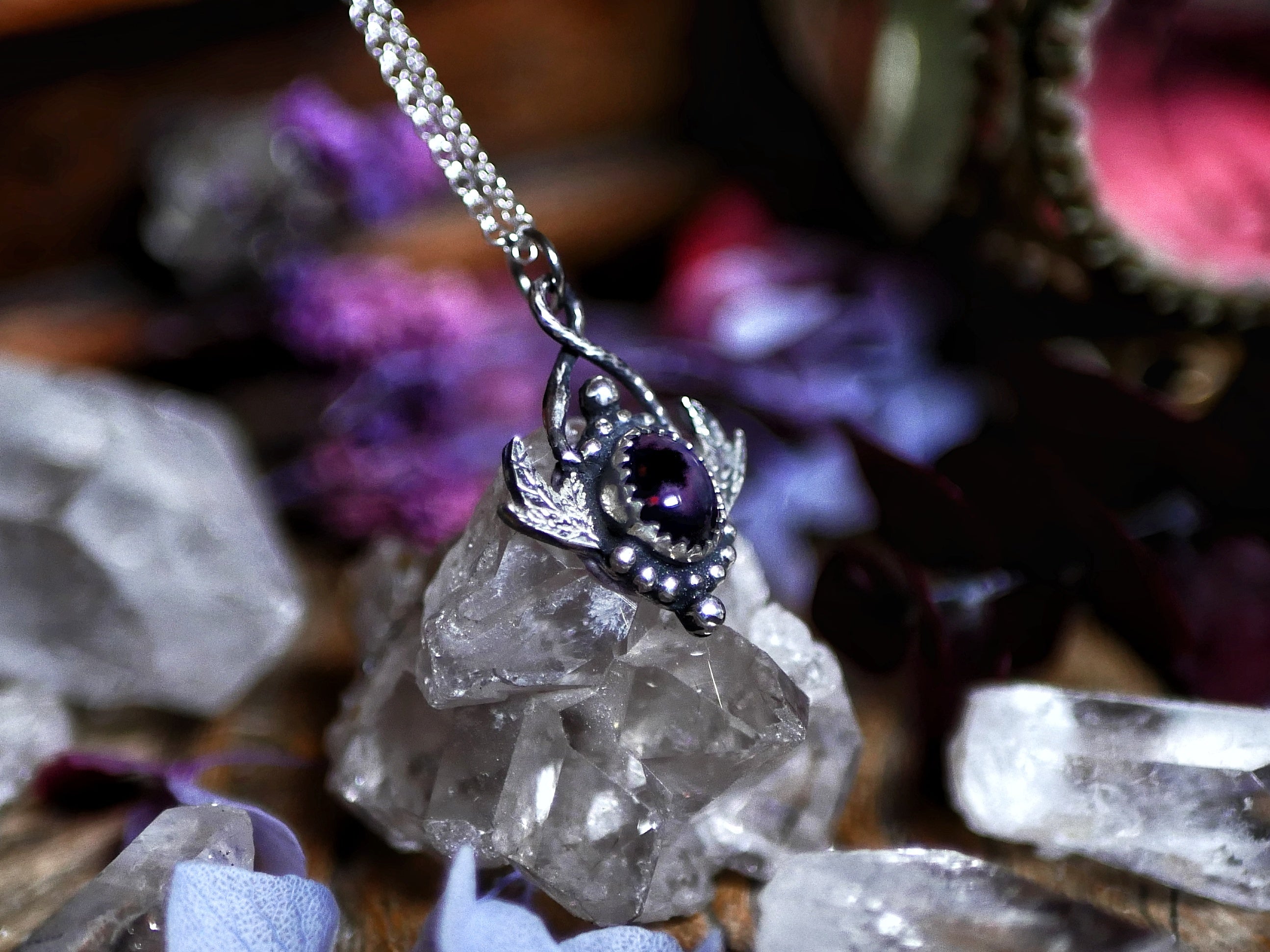 Collier Opale Noire IV - Argent 925