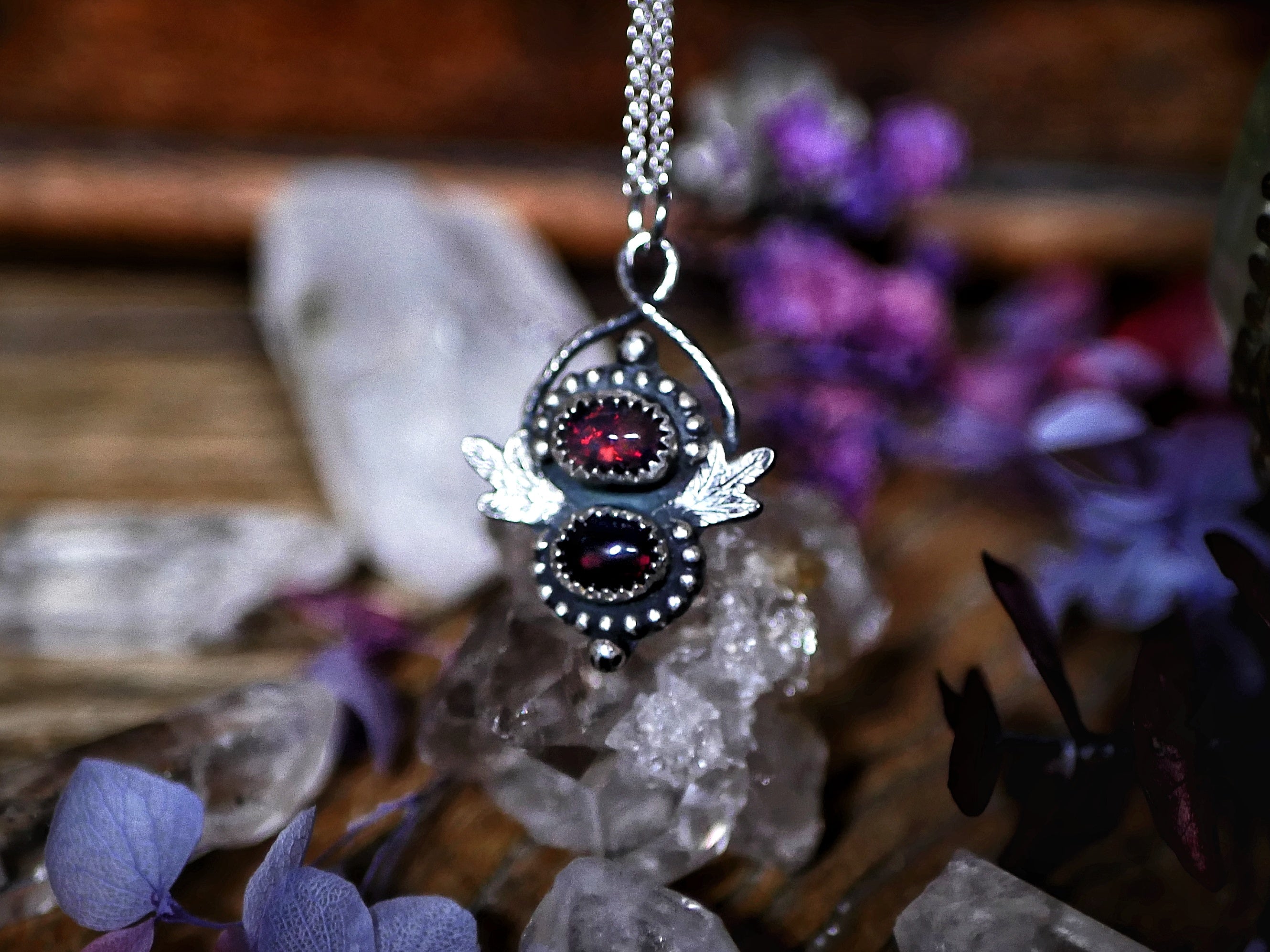 Collier Opale Noire II - Argent 925