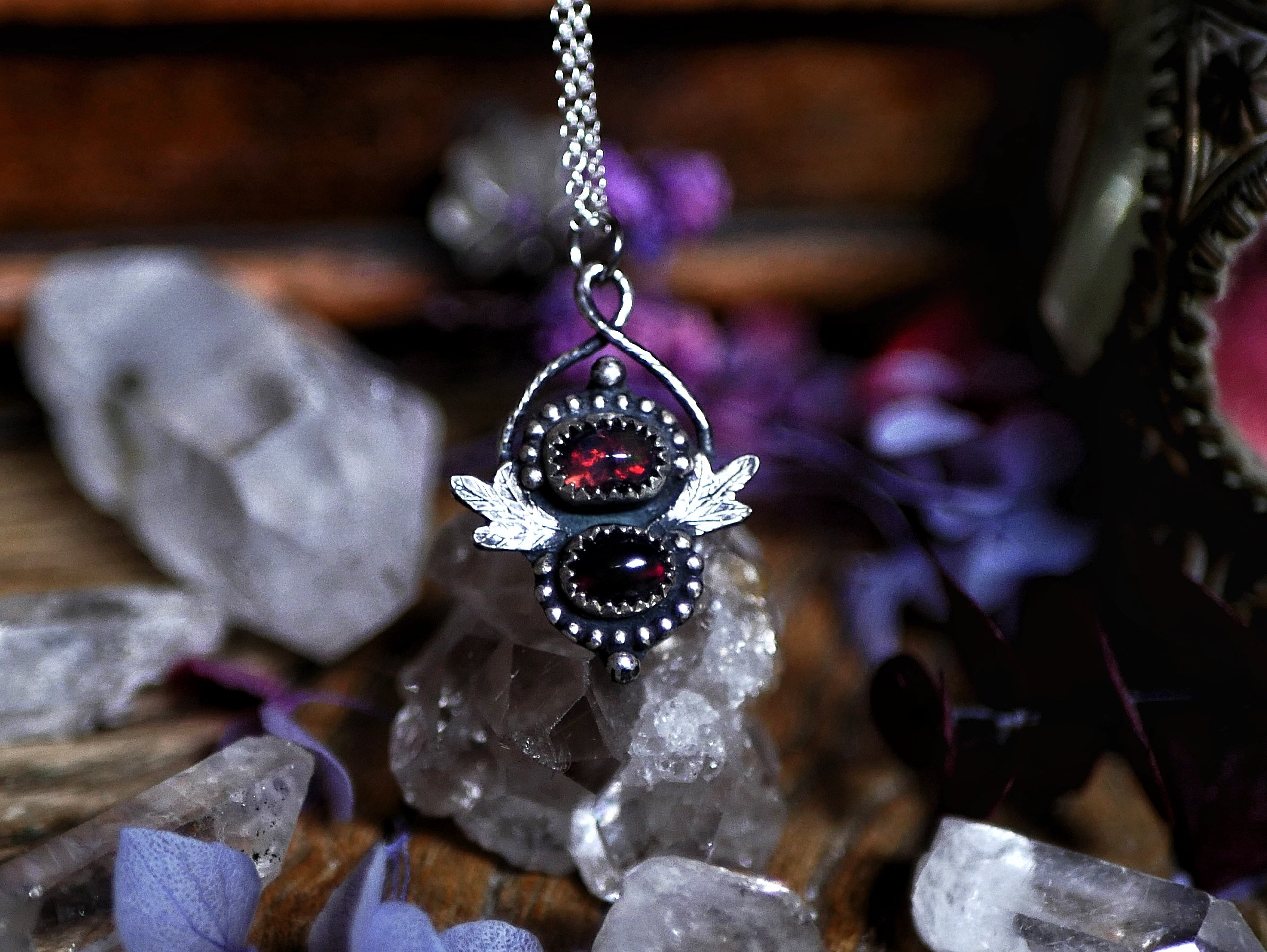 Collier Opale Noire II - Argent 925