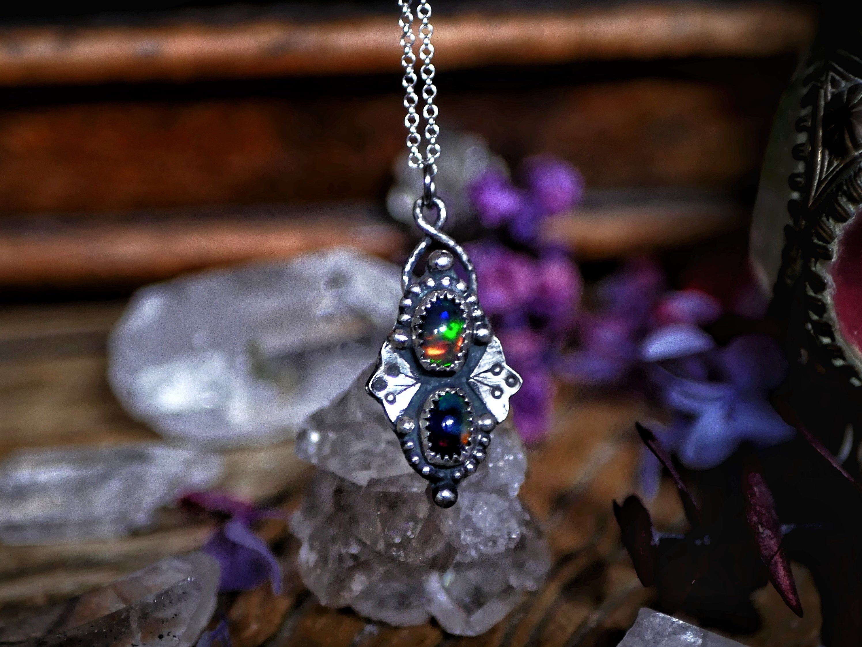 Collier Opale Noire I - Argent 925
