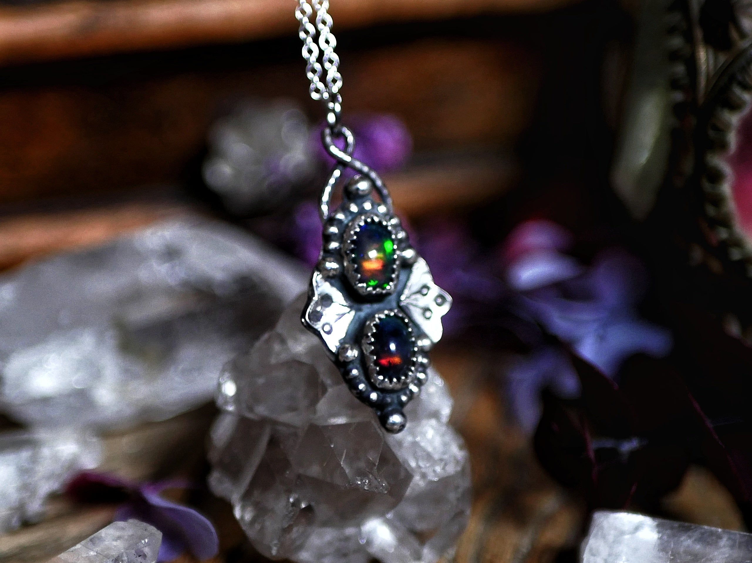Collier Opale Noire I - Argent 925