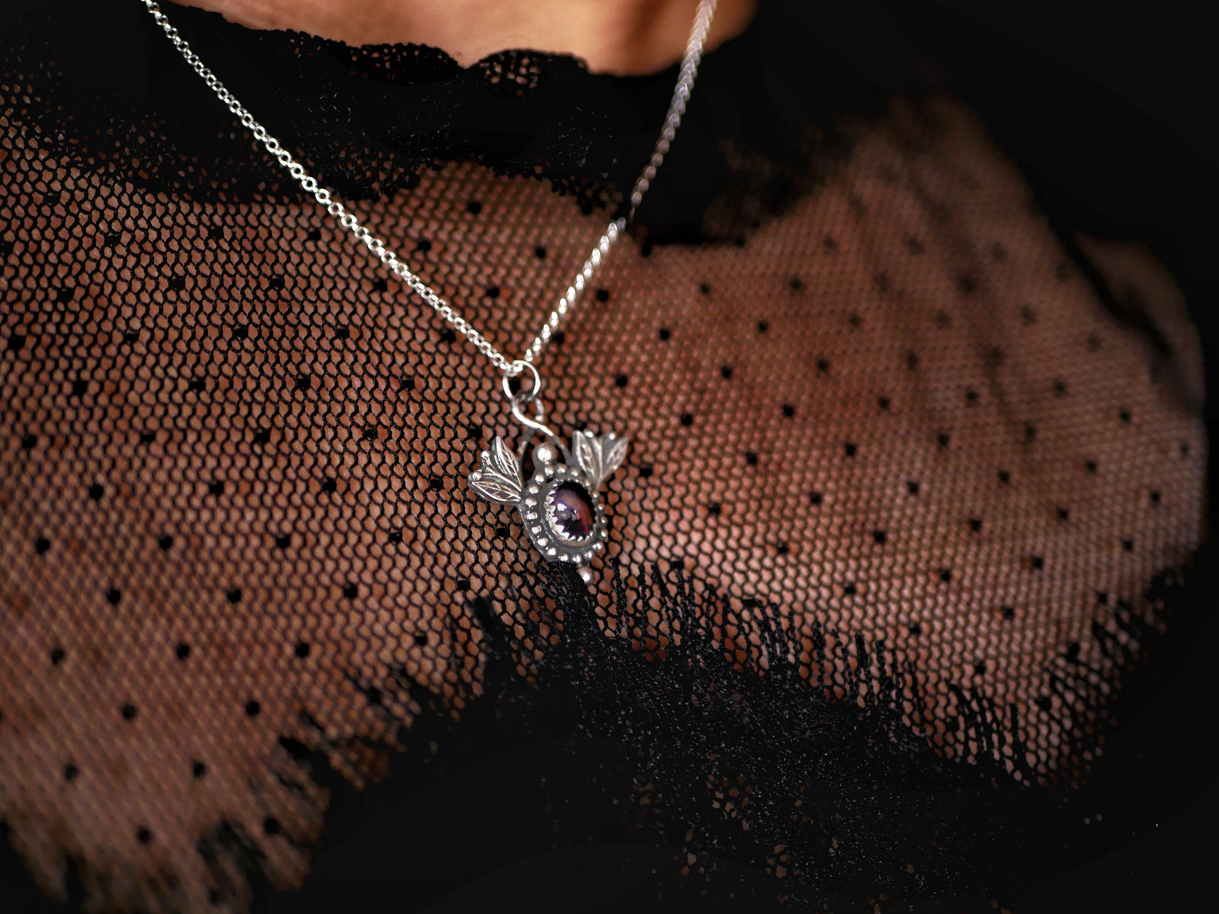 Collier Opale Noire III - Argent 925