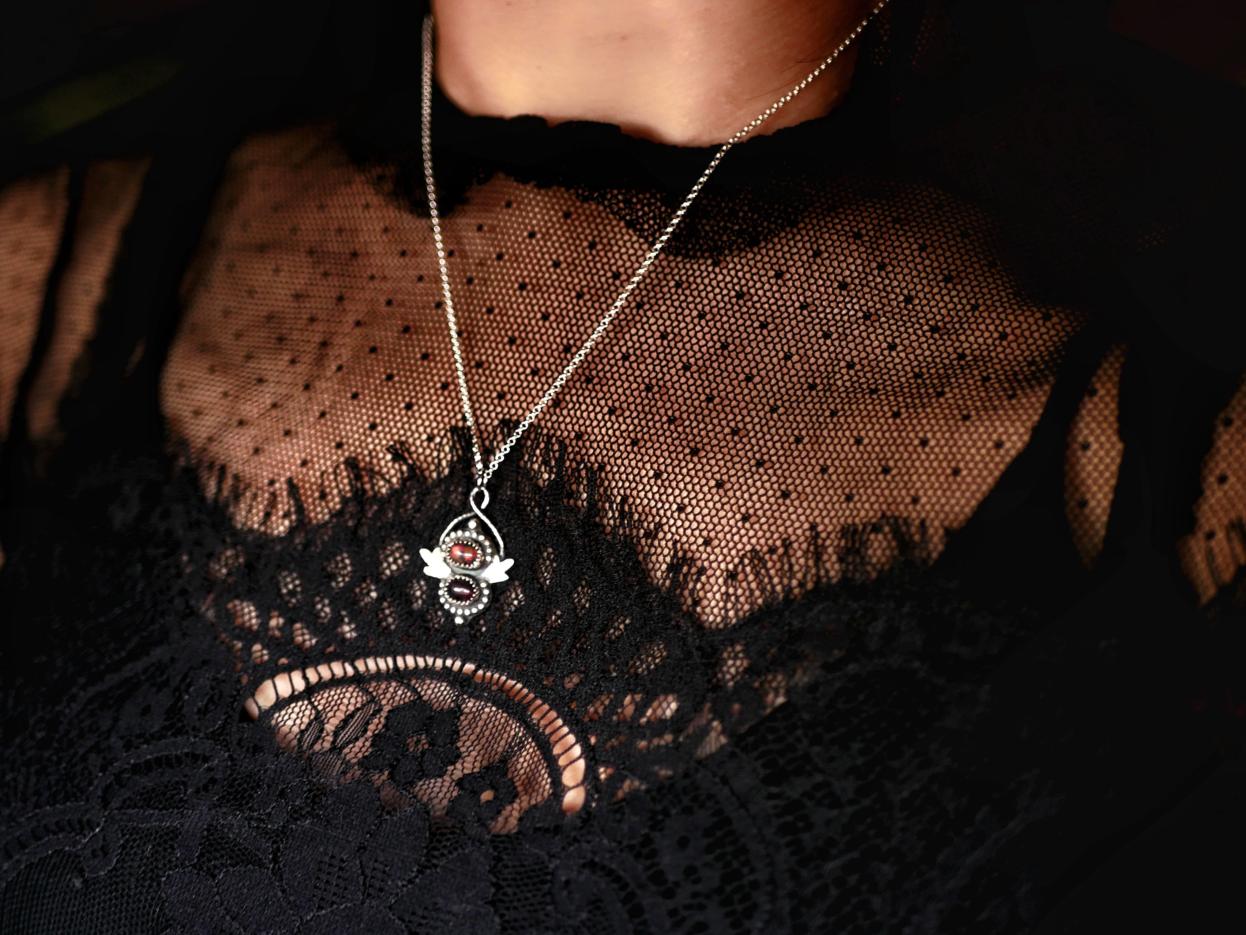 Collier Opale Noire II - Argent 925