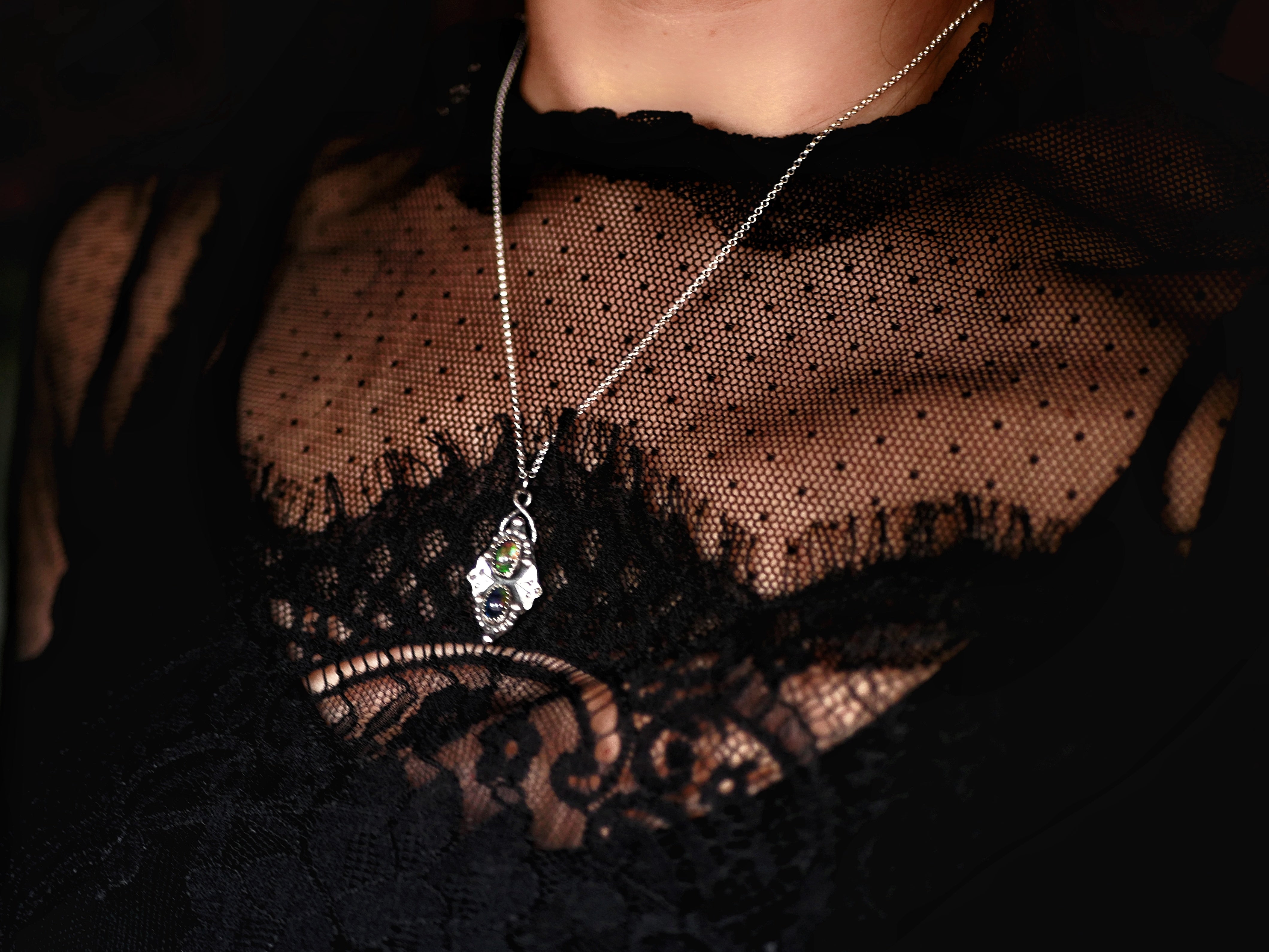 Collier Opale Noire I - Argent 925