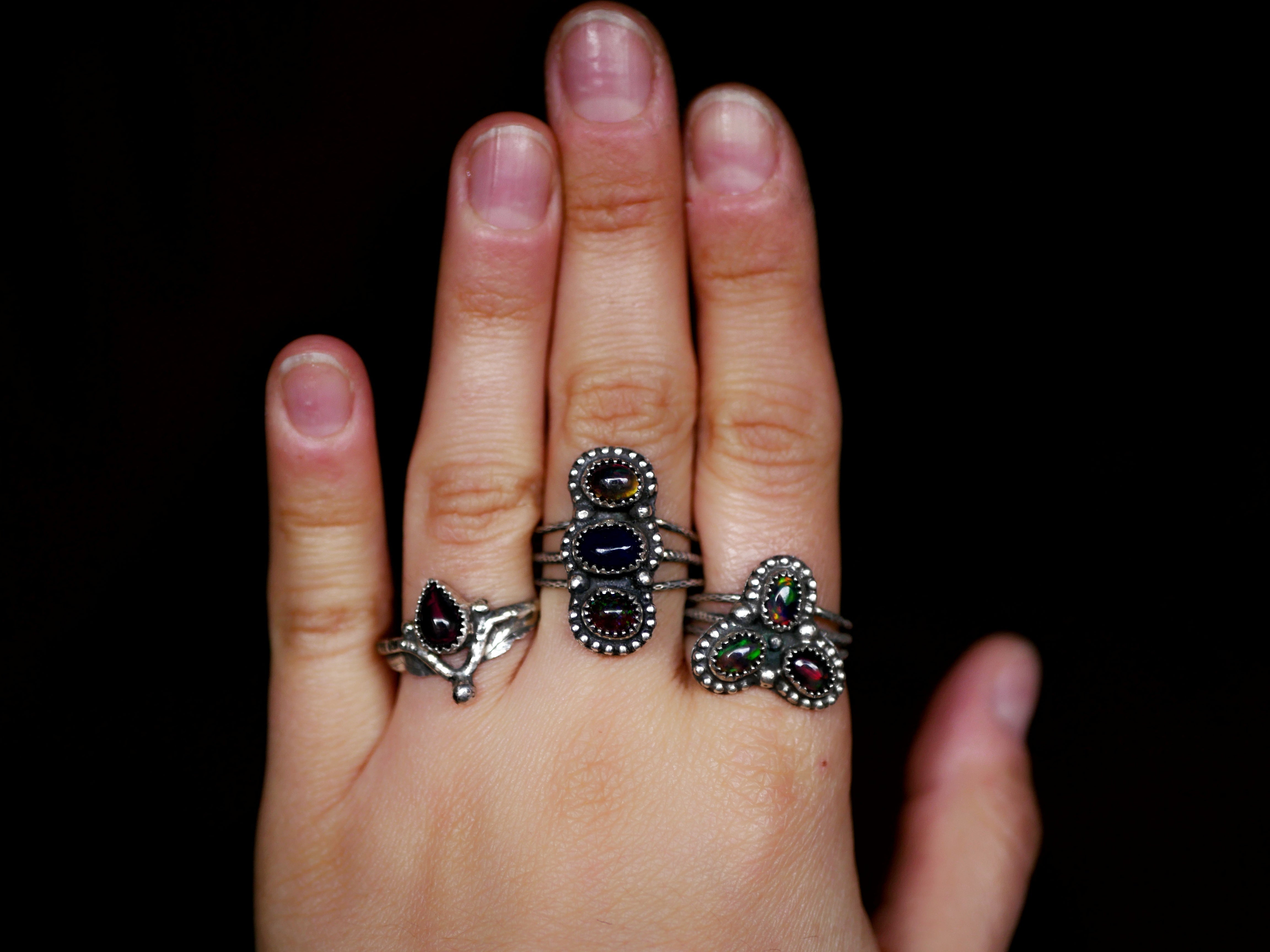 Bague Opale Noire I - Argent 925
