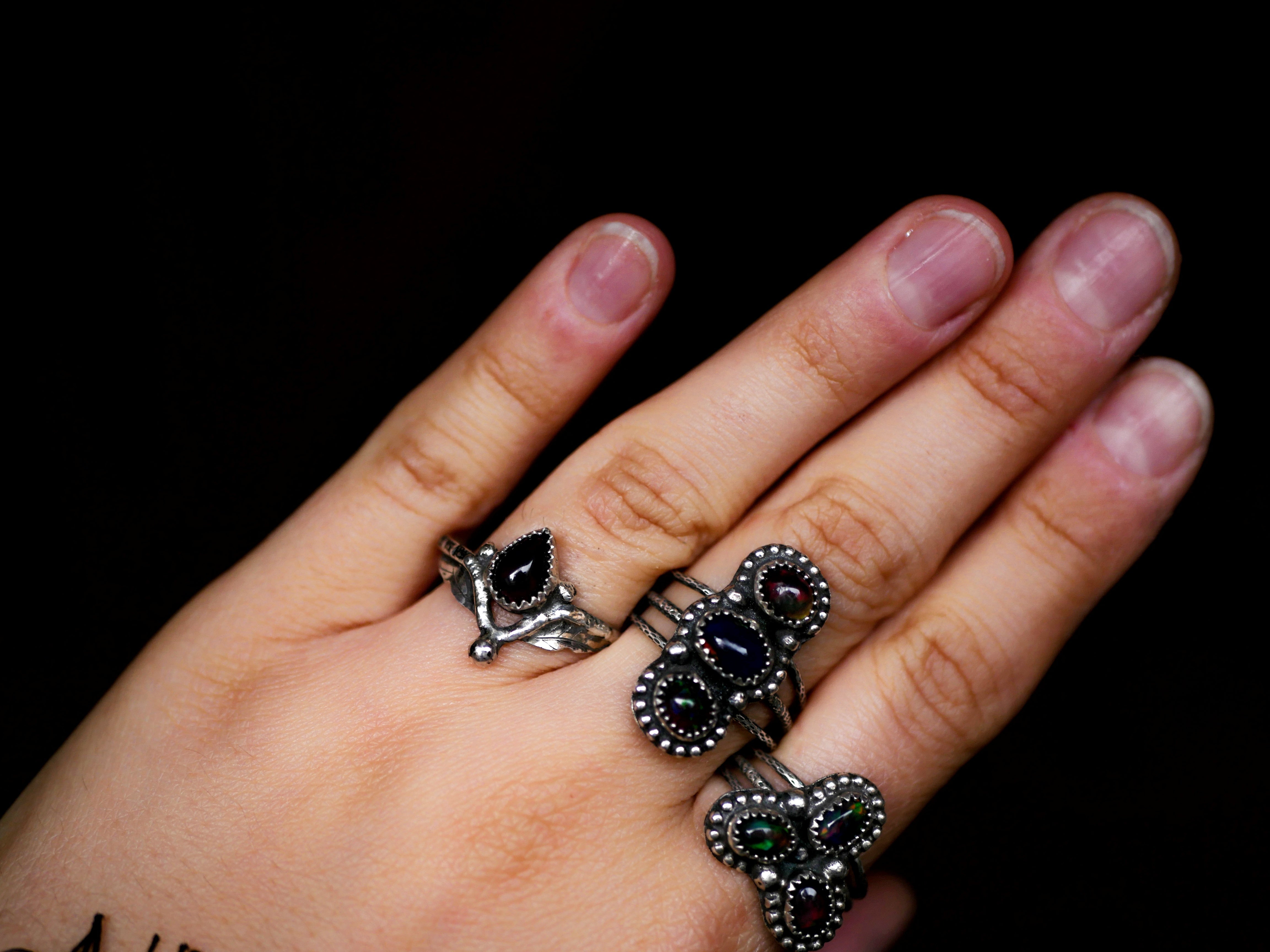 Bague Opale Noire I - Argent 925