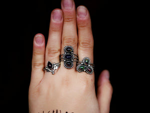 Bague Opale Noire II - Argent 925