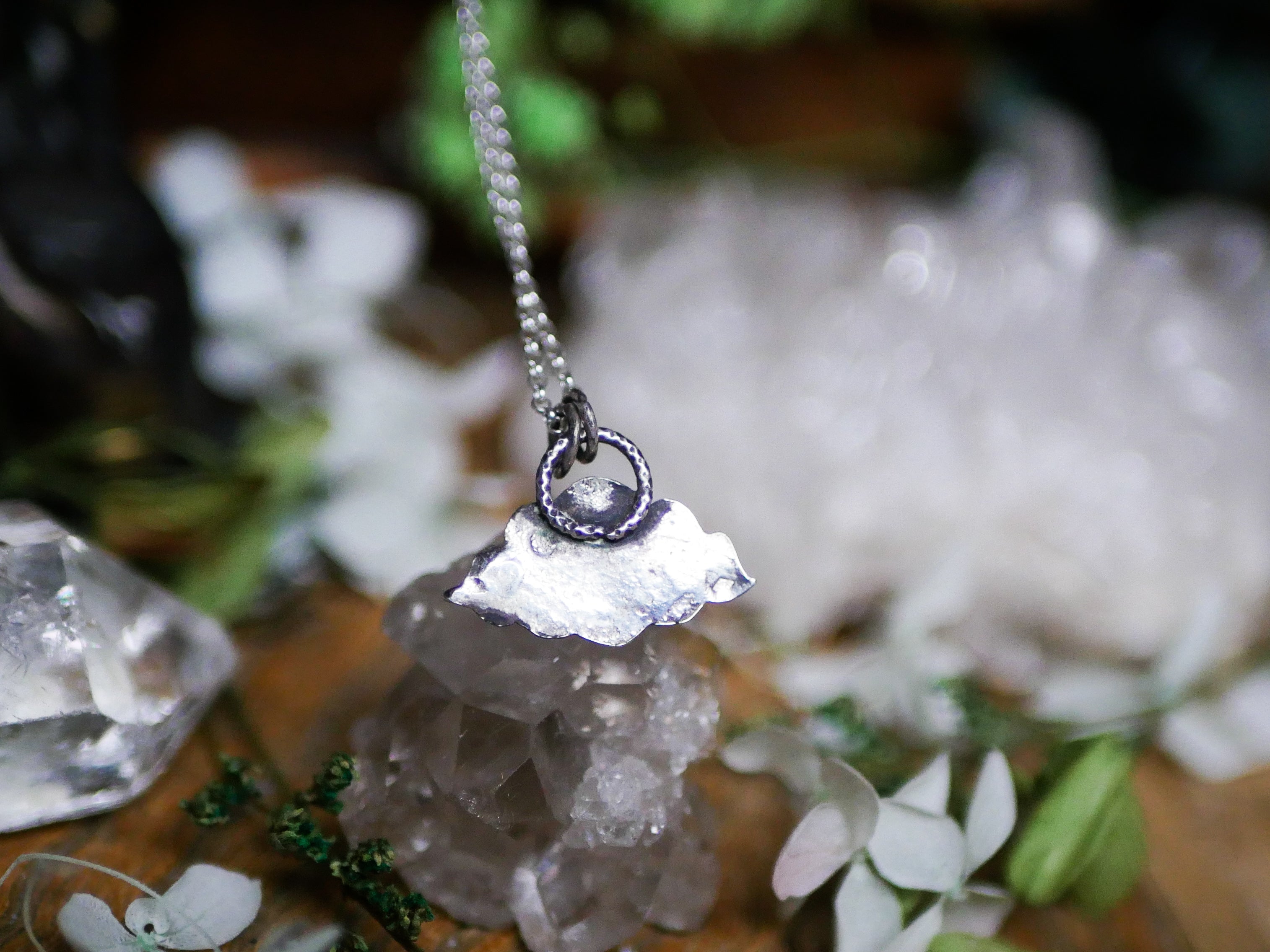 Amulette Oeil IV - Opale noire & Argent 925