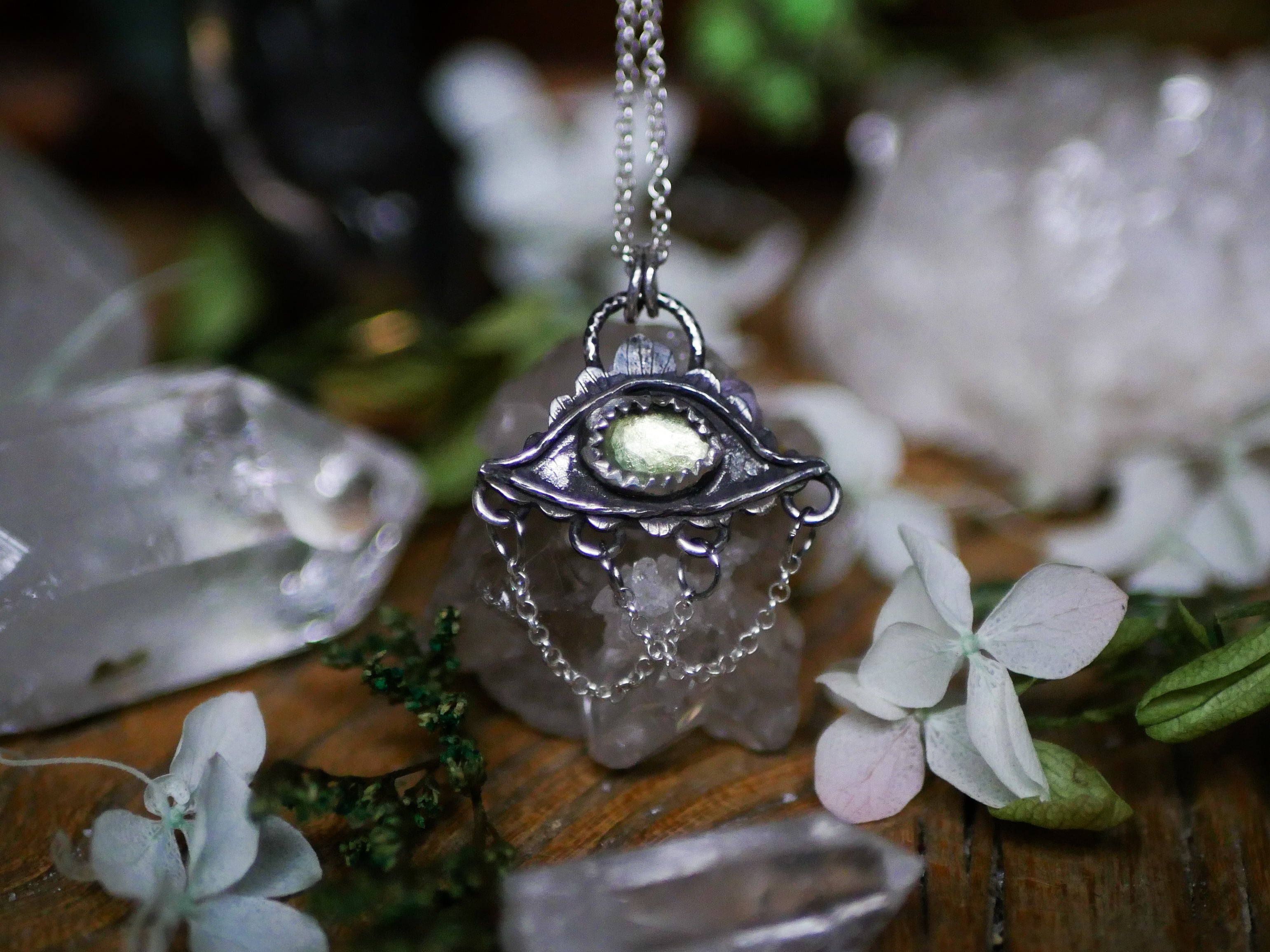 Amulette Oeil XI - Péridot & Argent 925