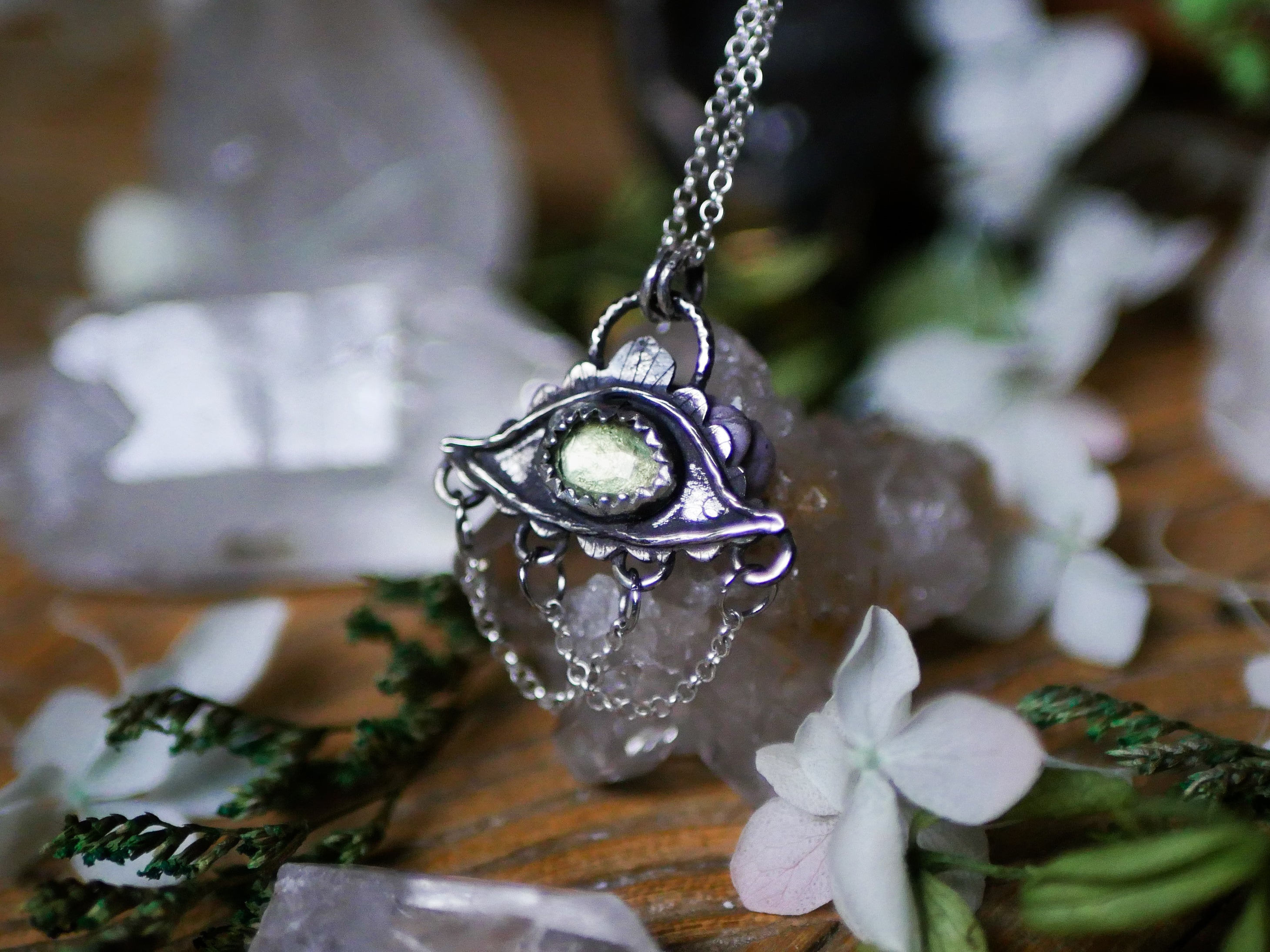 Amulette Oeil XI - Péridot & Argent 925