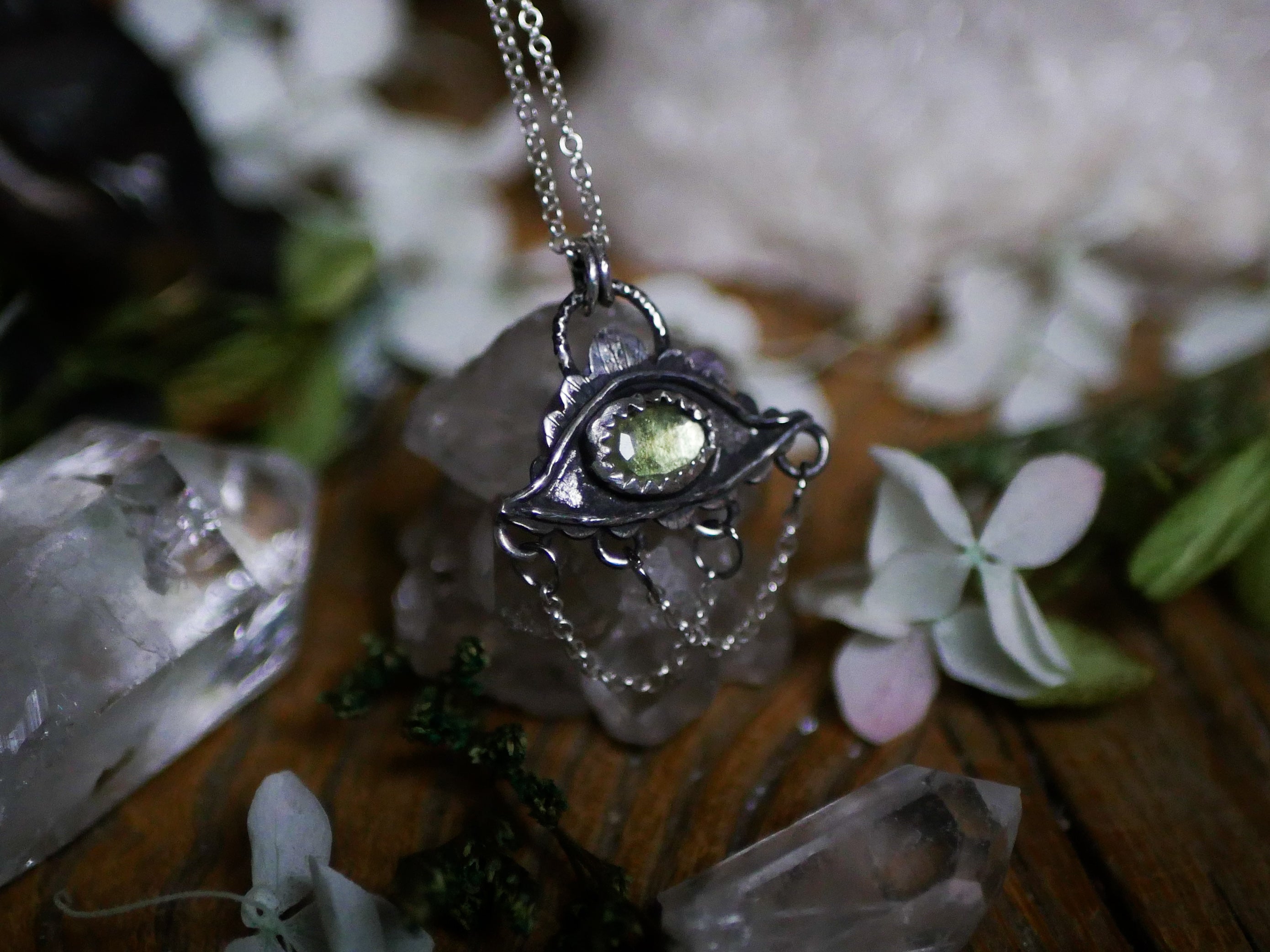 Amulette Oeil XI - Péridot & Argent 925