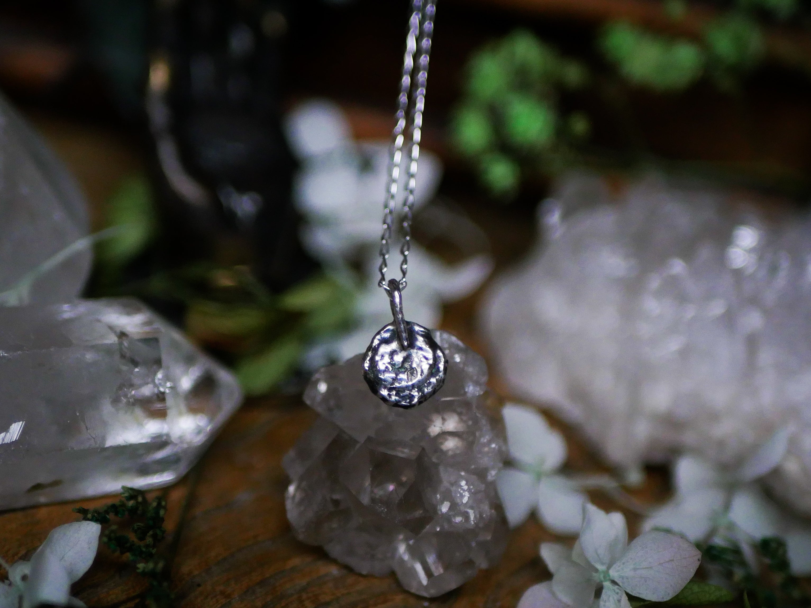 Amulette Pépite Coeur - Argent 925 & Laiton