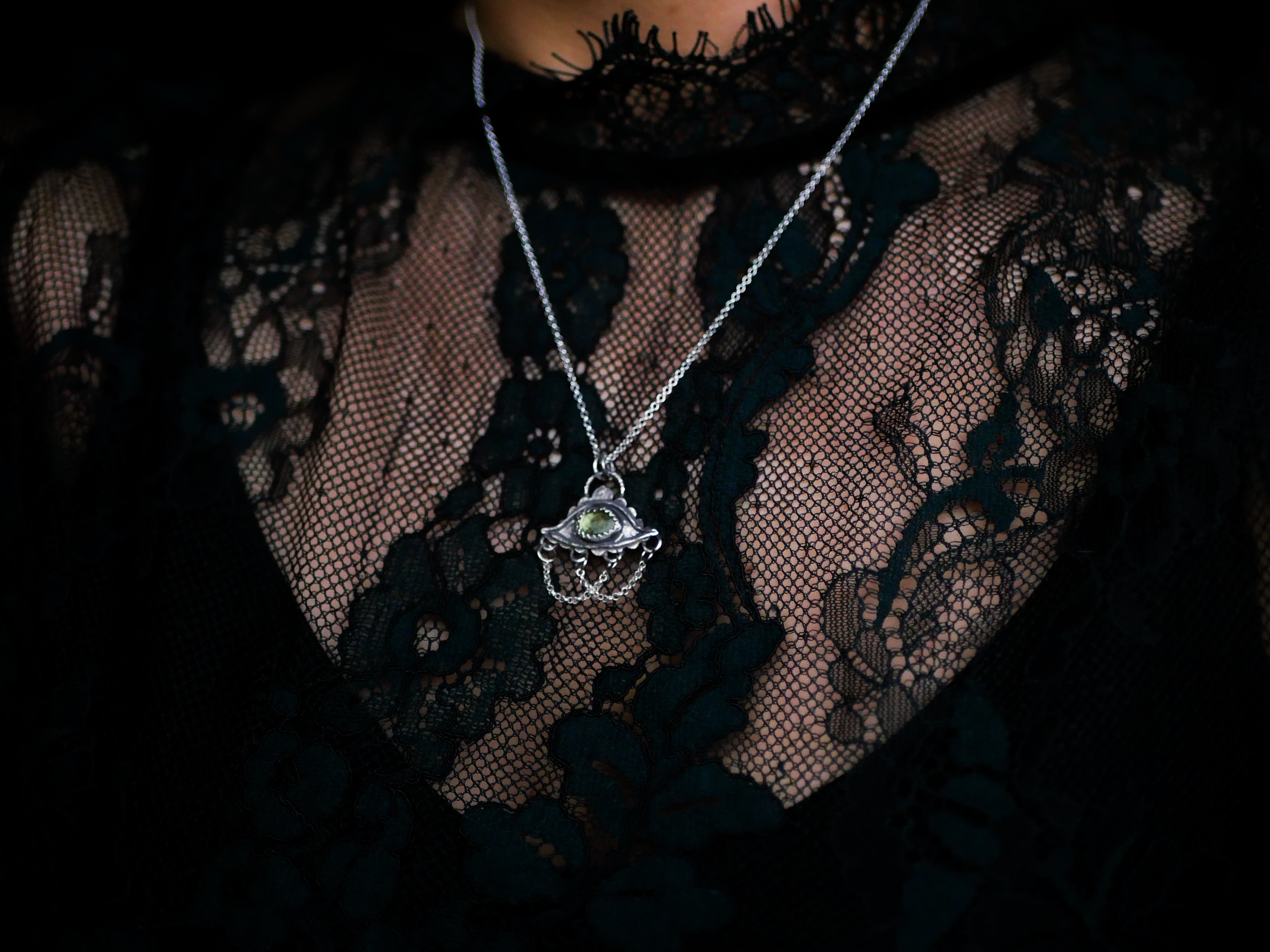 Amulette Oeil XI - Péridot & Argent 925